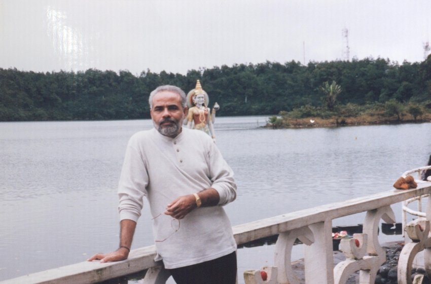 Narendra Modi at Ganga Talao or Grand Bassin a sacred crater lake located in the Savanne district of Mauritius