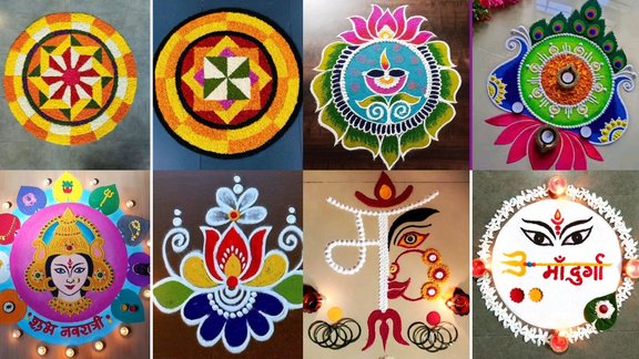 Durga Ashtami 2025, Navratri special rangoli, Navratri special rangoli design, Navratri rangoli ideas