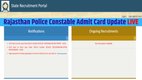 Rajasthan Police Constable Admit Card 2025 LIVE, recruitment2.rajasthan.gov.in