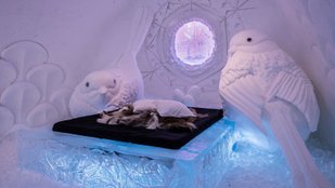 Sleeping in ice rooms Sweden