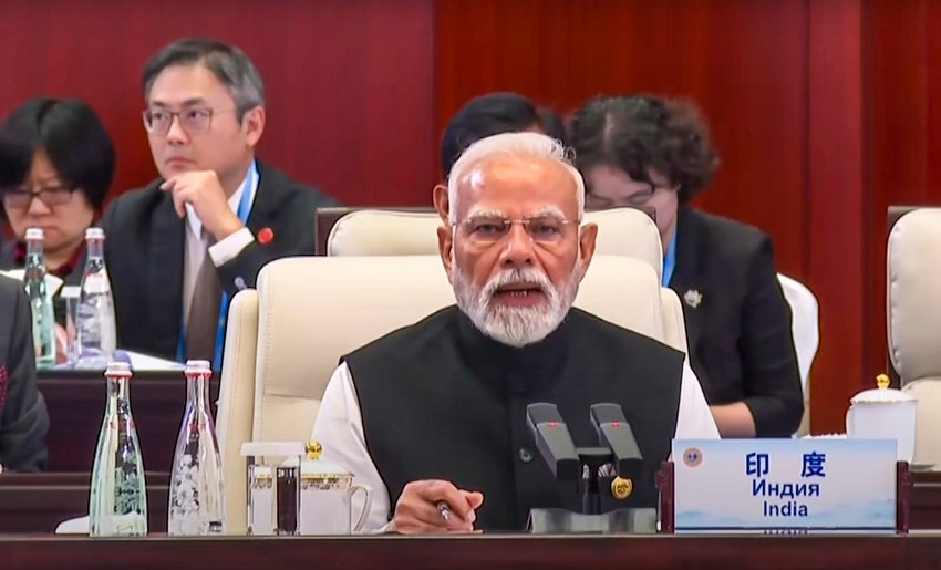 Prime Minister Narendra Modi addresses the plenary session of the 25th SCO Heads of State Council Summit