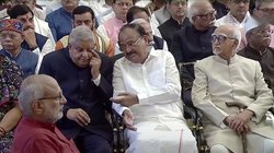 सीपी राधाकृष्णन के शपथ ग्रहण समारोह में पहुंचे धनखड़, इस्तीफे के बाद पहली बार दिखे