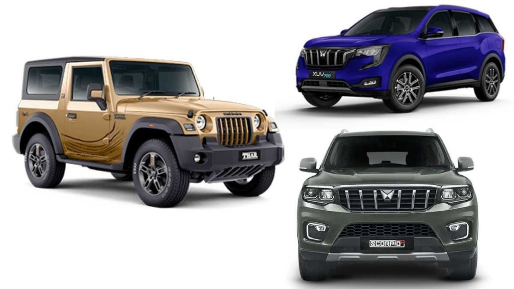 scorpio, bolero, thar xuv700, mahindra cars