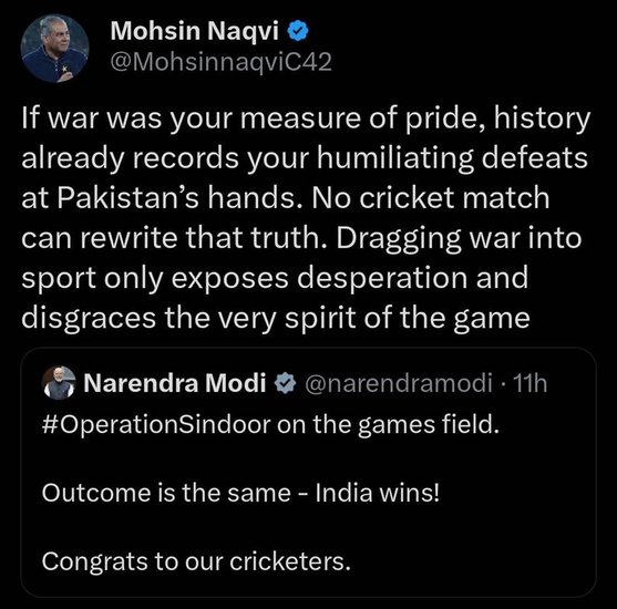 Asia Cup 2025, India vs Pakistan final, Mohsin Naqvi Twitter