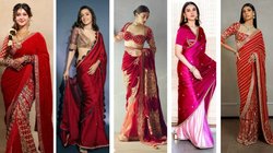 अप्सरा जैसी आएंगी नजर जब पहनेंगी ये ट्रेंडी लाल रंग की साड़ियां, बिना Gemini Saree Prompt के दिखेंगी बला की खूबसूरत
