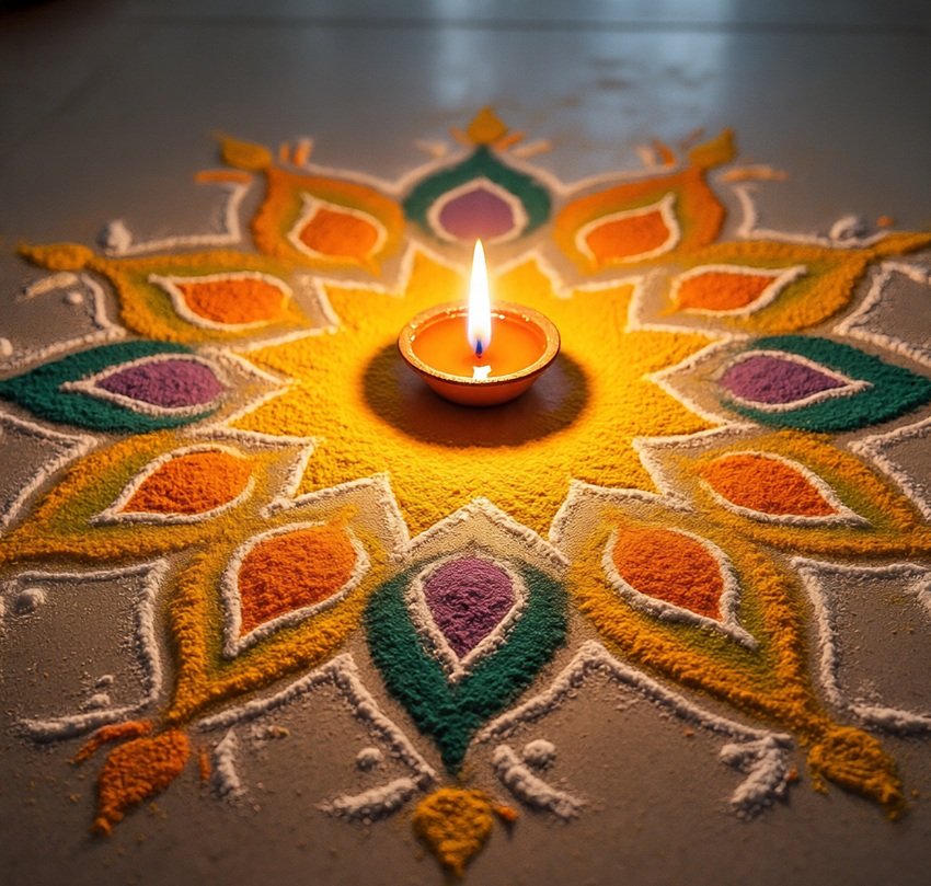 AI-Powered Creativity From Simple Circles to Unique Floral Rangoli