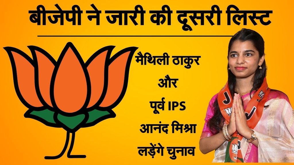BJP Candidate List, BJP Second Candidate List, Maithali Thakur
