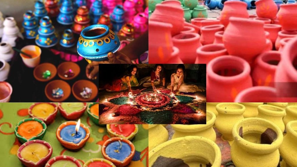 Clay toys, Diwali tradition, potters, clay lamps, folk culture, Indian festivals