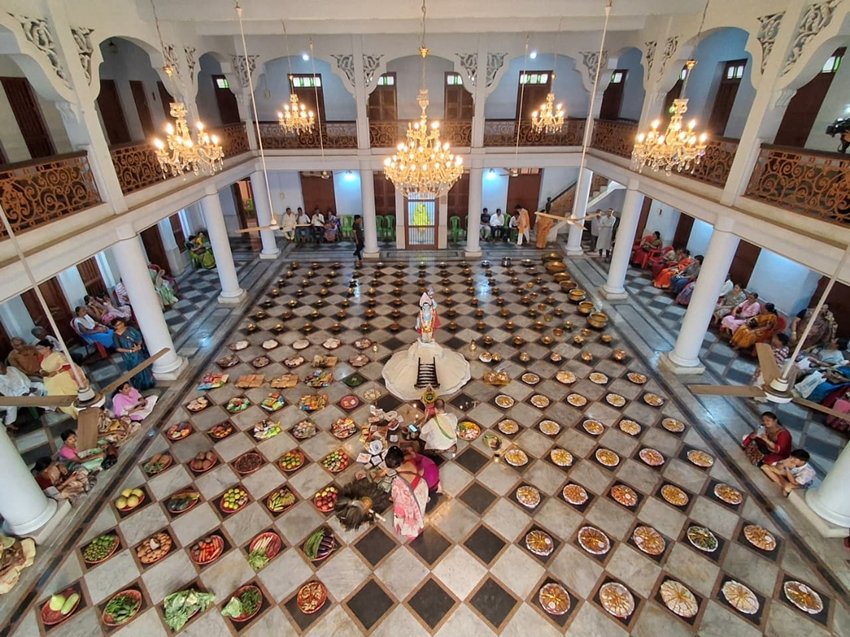 Devotion Mark Annakut Celebration at North Kolkata Naba Brindaban Temple