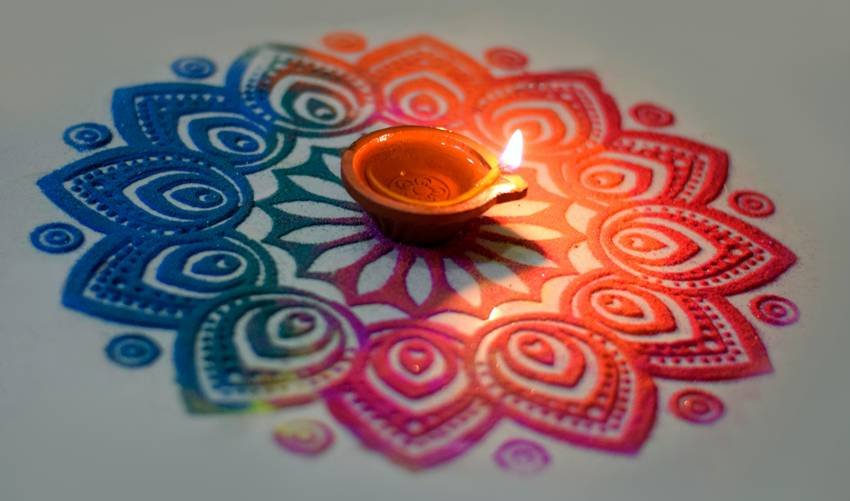 Easy Diwali rangoli patterns