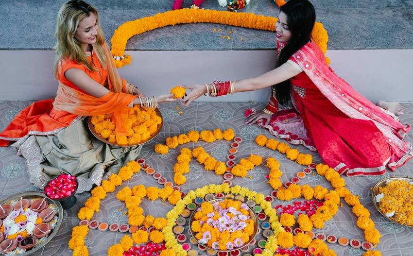 Traditional rangoli designs for Diwali