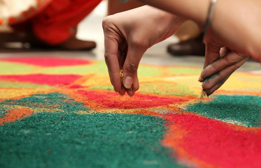 Easy Diwali rangoli patterns