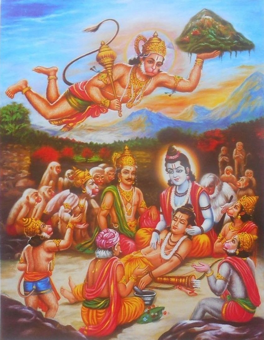 Hanuman Lifted Dronagiri Mountain