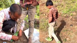 चप्पल नहीं थे तो पत्ते तोड़कर ले आया बच्चा, पिता ने जोड़कर बना दिया जूता, Viral Video देख यूजर्स बोले – तुम शिकायत करते हो कि…