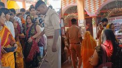 माता दर्शन के लिए लाइन में खड़ी थी बुजुर्ग अम्मा, पुलिस वाले ने किया दिल जीतने वाला काम, Viral Video
