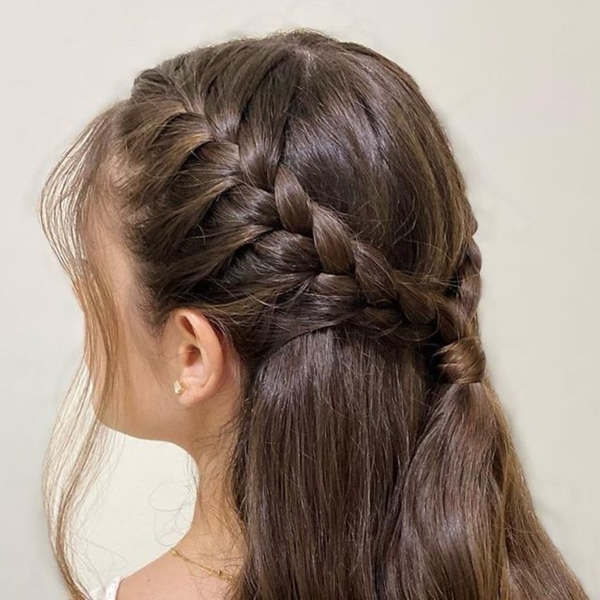 French Braid with Open Hair