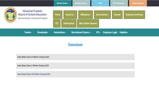 Himachal Pradesh winter school exam schedule, hpbose.org