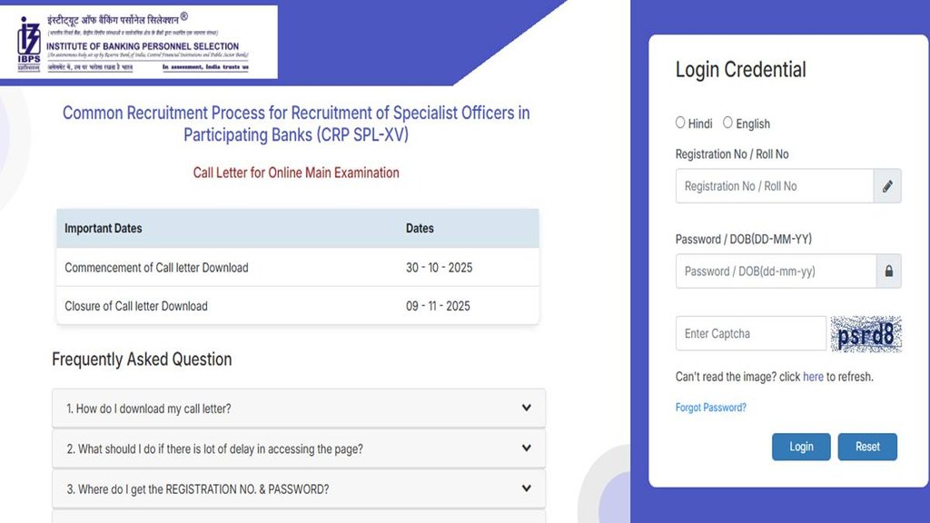 IBPS SO Main Admit Card 2025, IBPS, Specialist Officer Main Exam IBPS SO Main Admit Card 2025, IBPS, Specialist Officer Main Exam