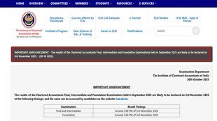 ICAI Result 2025, CA Inter Result, CA Foundation Result, CA Final Result,