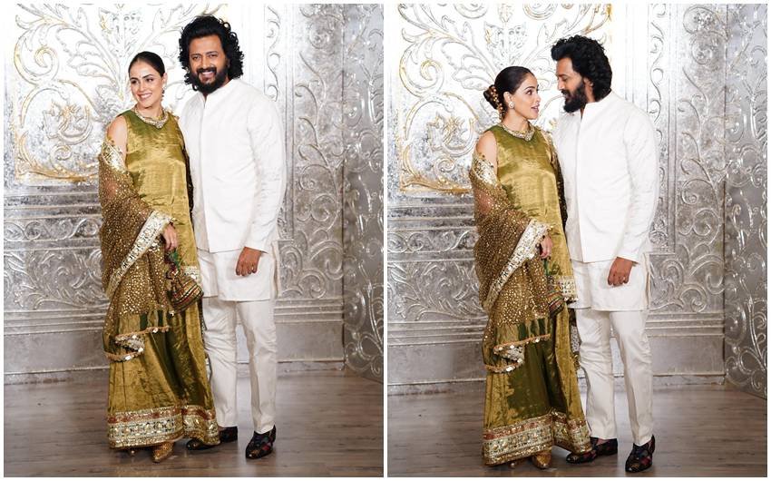 Riteish Deshmukh and genelia D'souza in Manish Malhotra’s Diwali bash