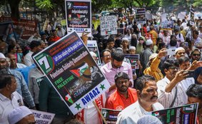 pro-Palestine protest, pro-Palestine protest ABVP clash, student protest Hyderabad,