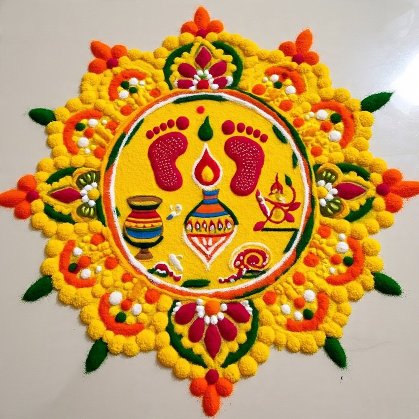 Quick and Easy Rangoli Patterns for a Beautiful Diwali Look