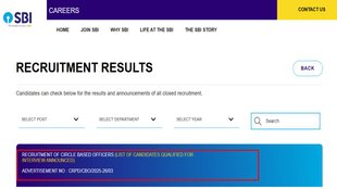 SBI CBO Result 2025, SBI Result, CBO Exam Result,