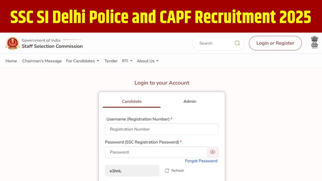 SSC SI 2025, Delhi Police Sub-Inspector Recruitment, CAPF SI Recruitment, SSC Application 2025, Sub-Inspector Eligibility, SSC Online Application