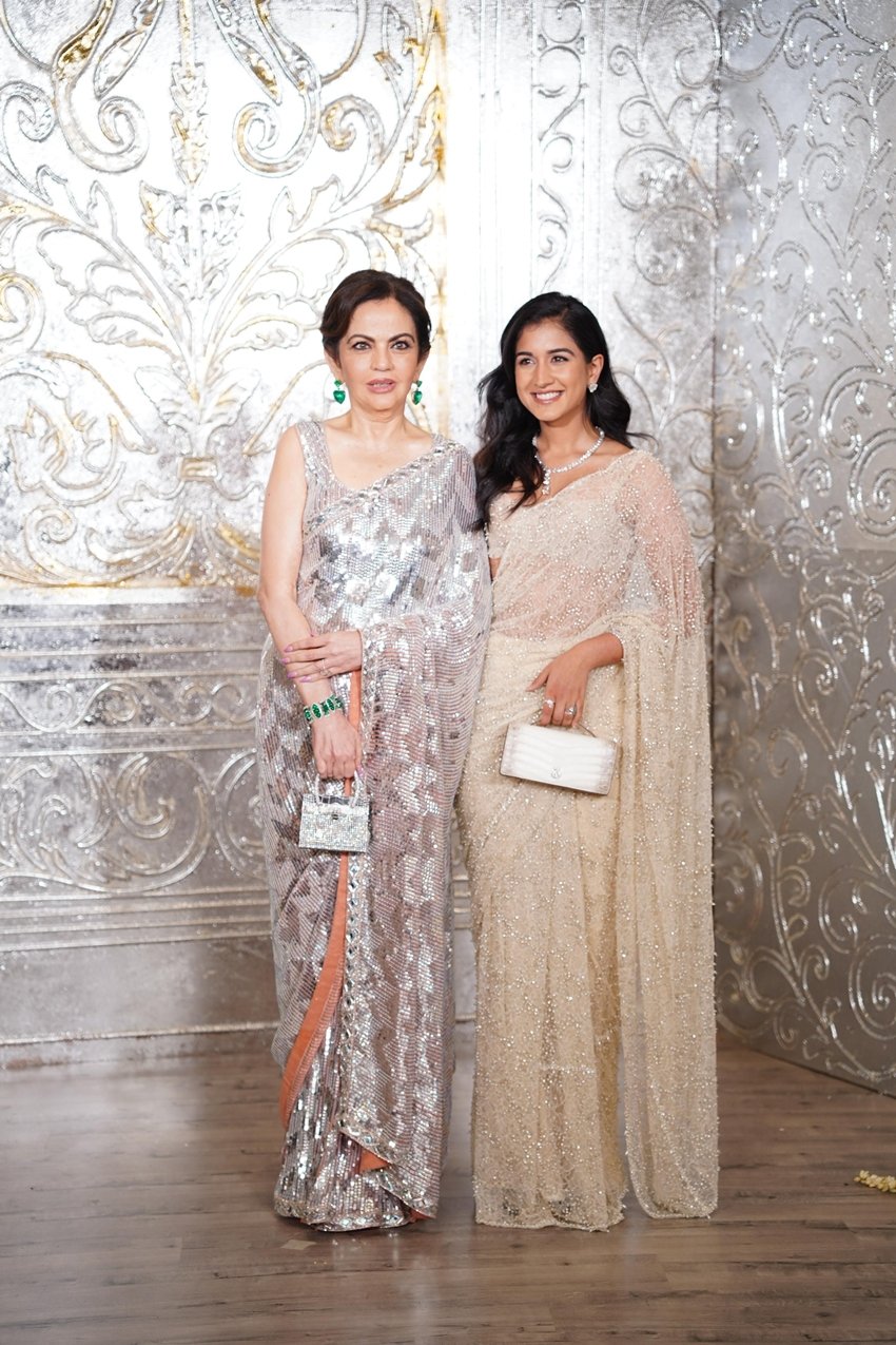 Silver Sequins and a Rs 17 Crore Bag Nita Ambani Steals the Show at Pre-Diwali Celebration