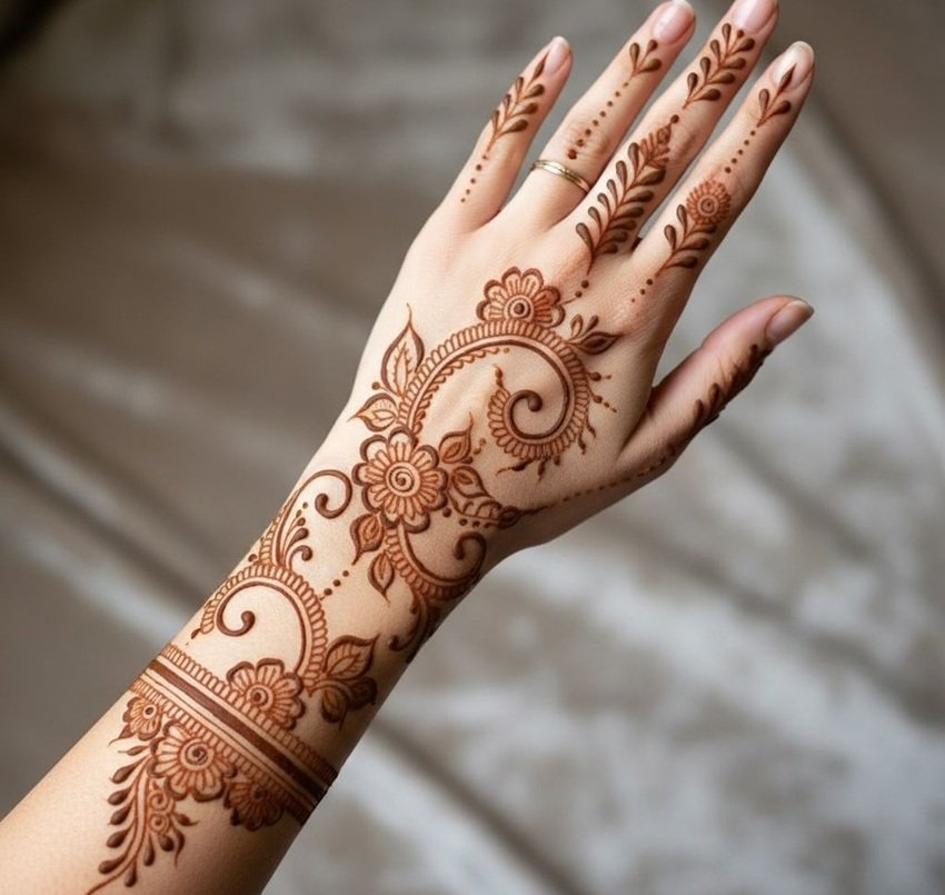 Simple mehndi patterns for festivals