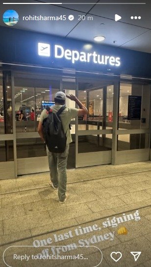 Rohit Sharma, Rohit Sharma Instagram Story