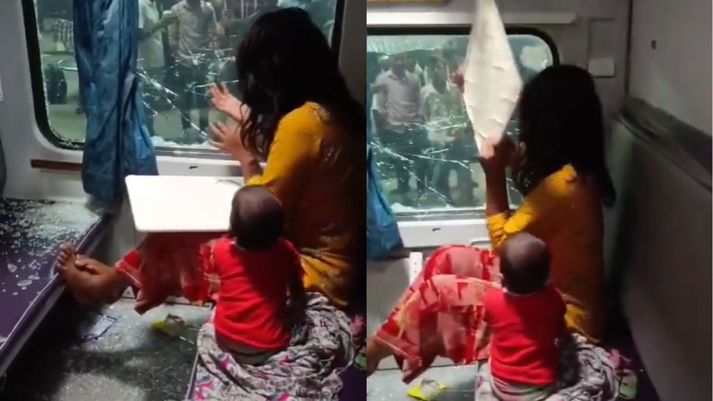 Woman Viral Video, indore-delhi train ,woman smashes train window