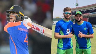 Abhishek sharma challenged by pakistan fast bowler ihsanullah viral video