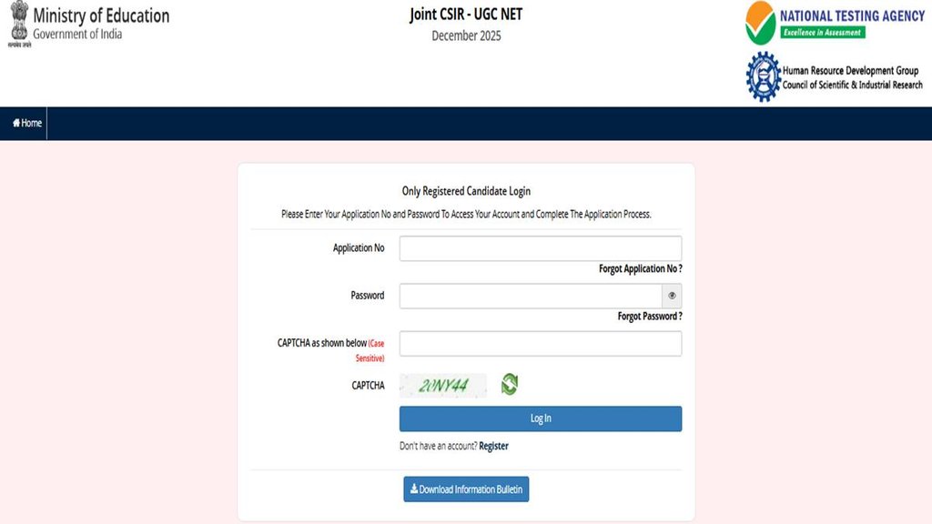 CSIR UGC NET December 2025, CSIR UGC NET, Correction window,