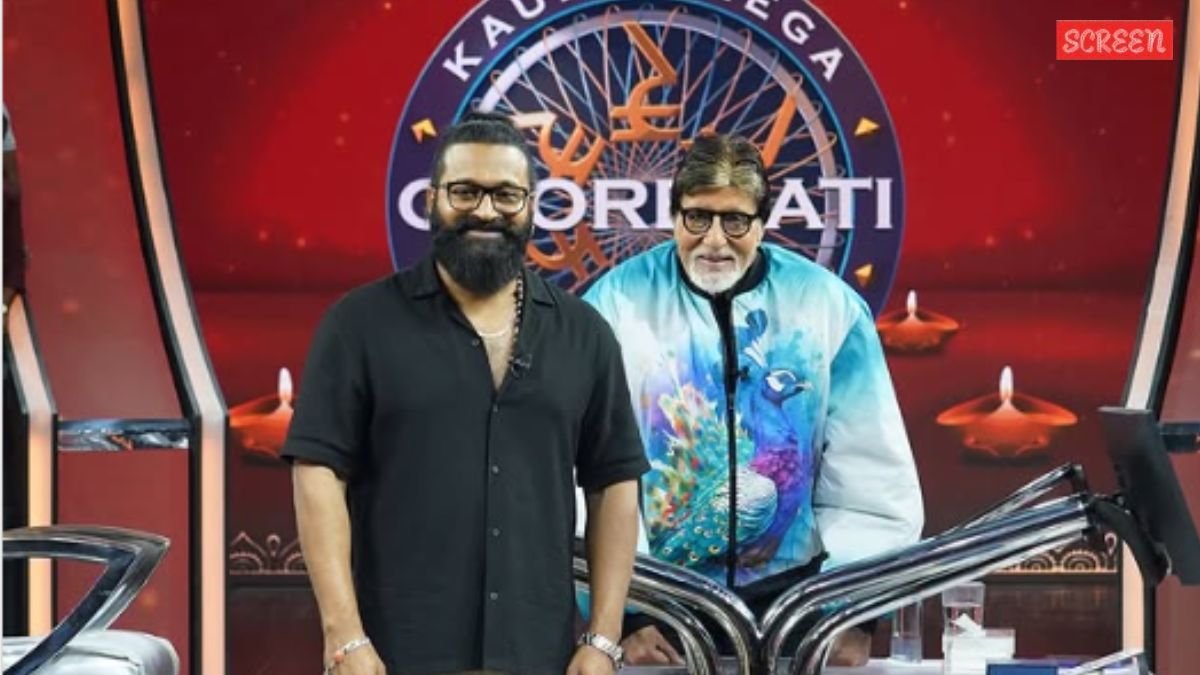 rishab shetty at kbc set
