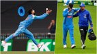 IND vs AUS Shreyas iyer injured left field with physio stunning catch alex carey harshit rana bowling