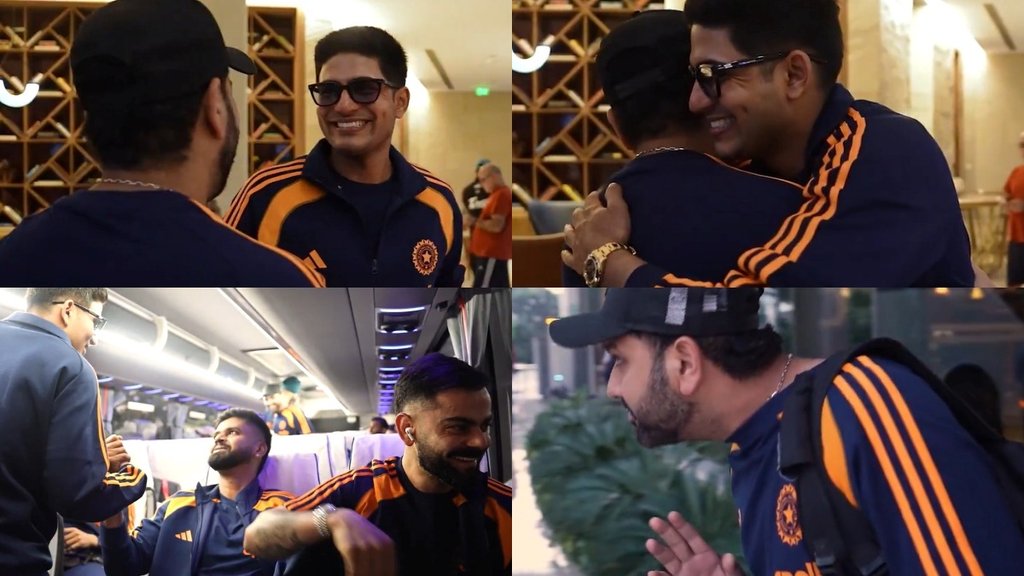 IND vs AUS Shubman Gill Hugged Rohit Sharma Virat Kohli Shreyas Iyer Team India Reunion BCCI Shares Video flies to Australia