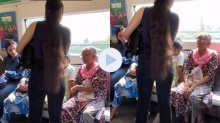 Delhi Metro, Viral Video, Girl fight with old lady, trending news,