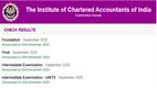 ICAI Sept Result 2025, CA Inter Result 2025 out, CA Final Result out,