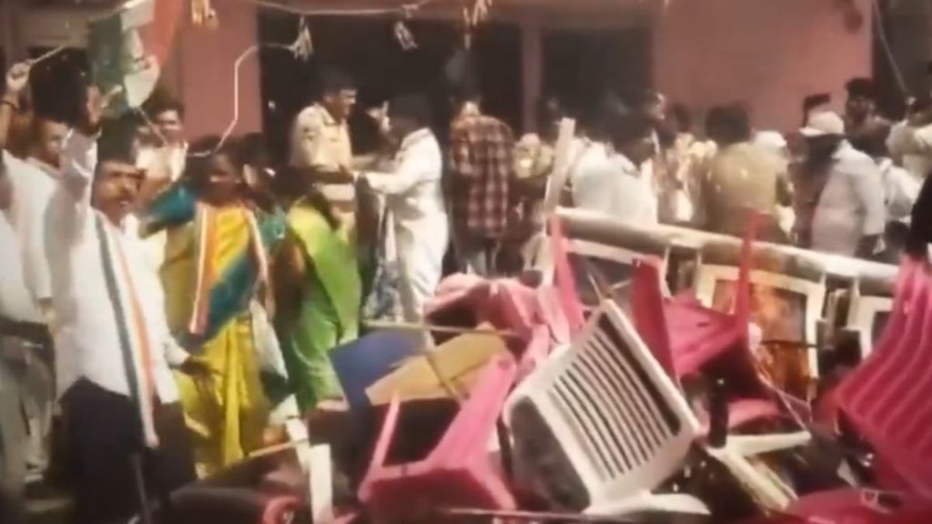 Congress attack BRS office vandalism, Telangana political violence, Khammam district dispute, Congress attack BRS office vandalism, Telangana political violence, Khammam district dispute,