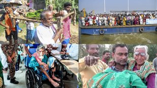 Emotional Moments from Bihar Polls Families Carry Elders to Polling Booths to Keep Democracy Alive