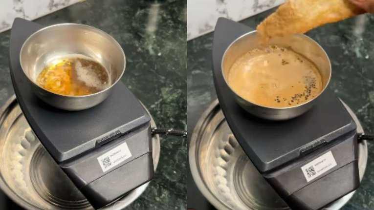 घर में खत्म हो गई थी रसोई गैस, शख्स ने इस्त्री पर बना दी चाय, Viral Video देख यूजर्स बोले – वाह भैया, टी-लवर हो तो ऐसा