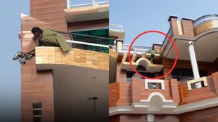 Woman risks life for cleaning home viral video shocks netizens