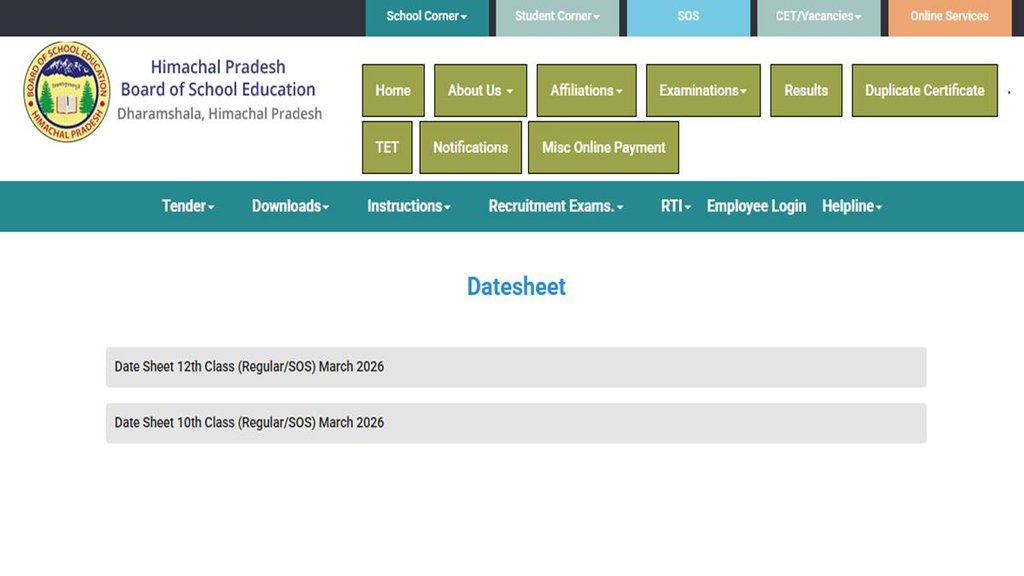 HP Board Exam 2026, Himachal Pradesh board Exam 2026, HP Board Exam Date sheet, hpbose.org HP Board Exam 2026, Himachal Pradesh board Exam 2026, HP Board Exam Date sheet, hpbose.org