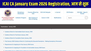 ICAI CA January 2026 Registration, ICAI Exam Form 2026, ICAI CA Application Form, CA Foundation January 2026, CA Inter January 2026, CA Final January 2026