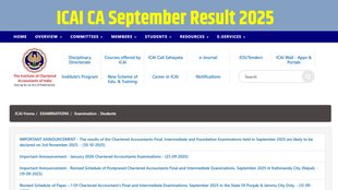 ICAI CA Result 2025, ICAI September 2025 Result, CA Final Result 2025, CA Inter Result 2025, CA Foundation Result 2025, icai.nic.in result, ICAI Result Date
