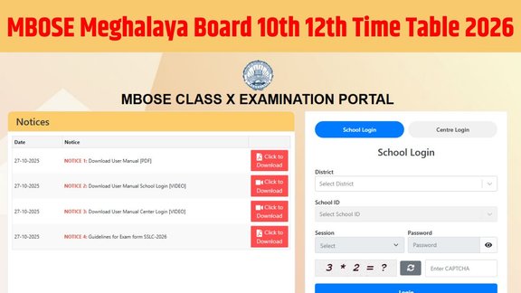 MBOSE Exam 2026, Meghalaya Board Datesheet 2026, MBOSE SSLC Timetable 2026, MBOSE HSSLC Timetable 2026, Meghalaya Board Exam 2026, MBOSE 10th Exam Date 2026