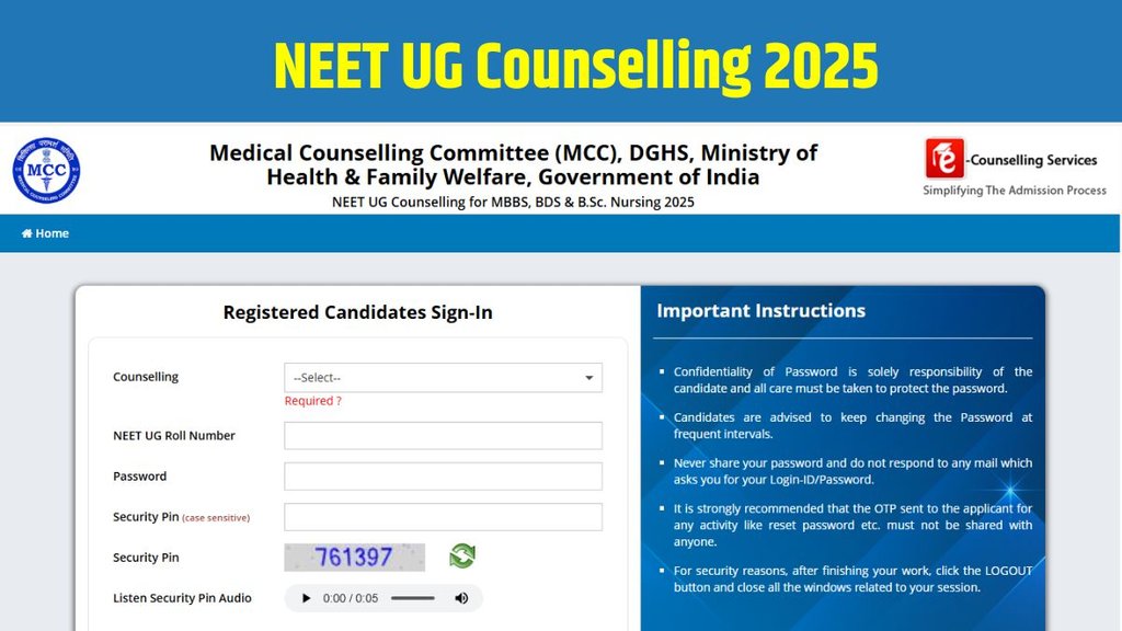 NEET UG Counselling 2025, MCC NEET UG Choice Filling, NEET UG Stray Vacancy Round