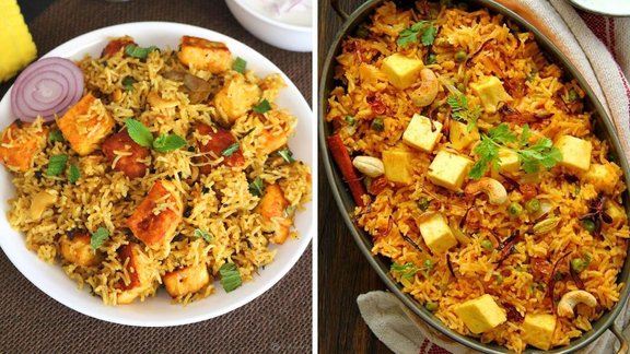 Paneer Biryani, Paneer Biryani Recipe , Restaurant Style Paneer Biryani