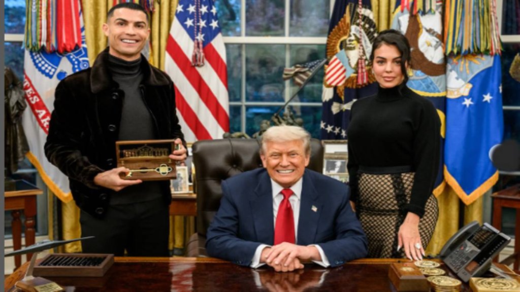 Cristiano Ronaldo, Donald Trump, Golden Key, United States President Donald Trump, White House, Portugal superstar Cristiano Ronaldo